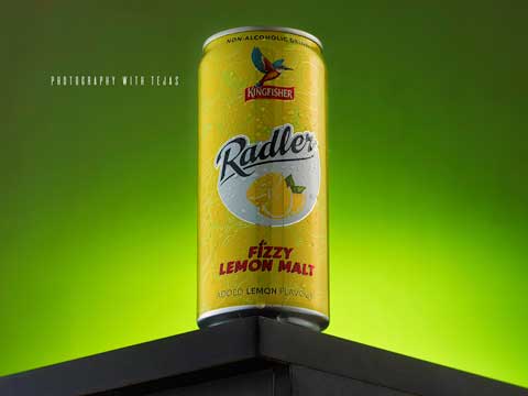 radler canned drink product photography